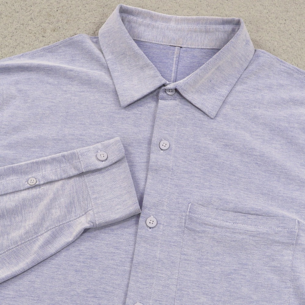 Lululemon Shirt Mens Medium Blue Commission Stretch Button Up Commute Technical